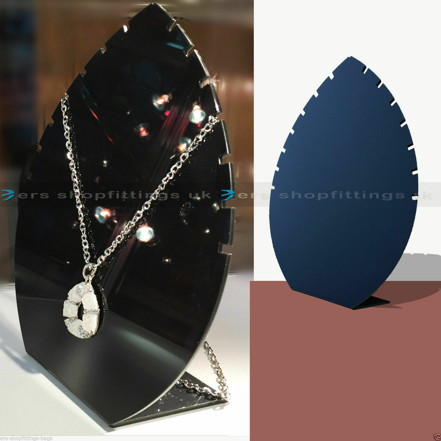 Notched Black Jewellery Display Stand