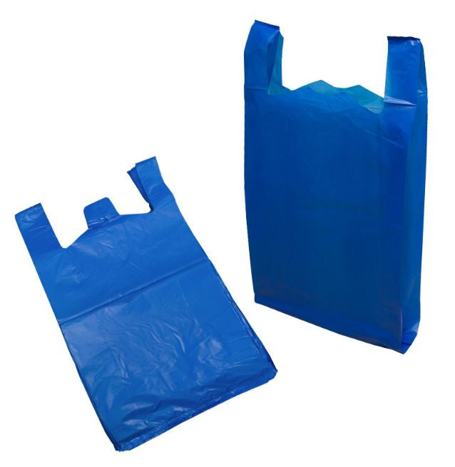 Blue Vest Plastic Carrier Bags