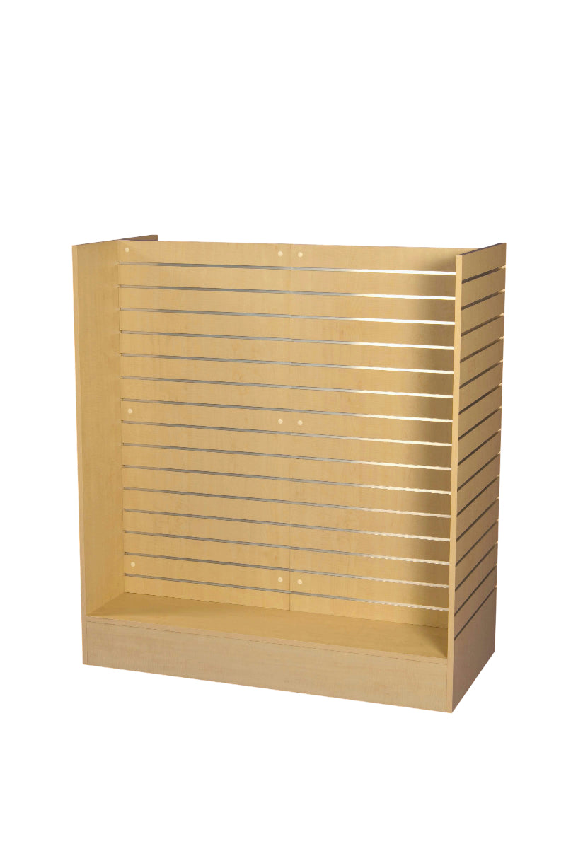 Slat 'H' Long Gondola Display Unit - White & Maple