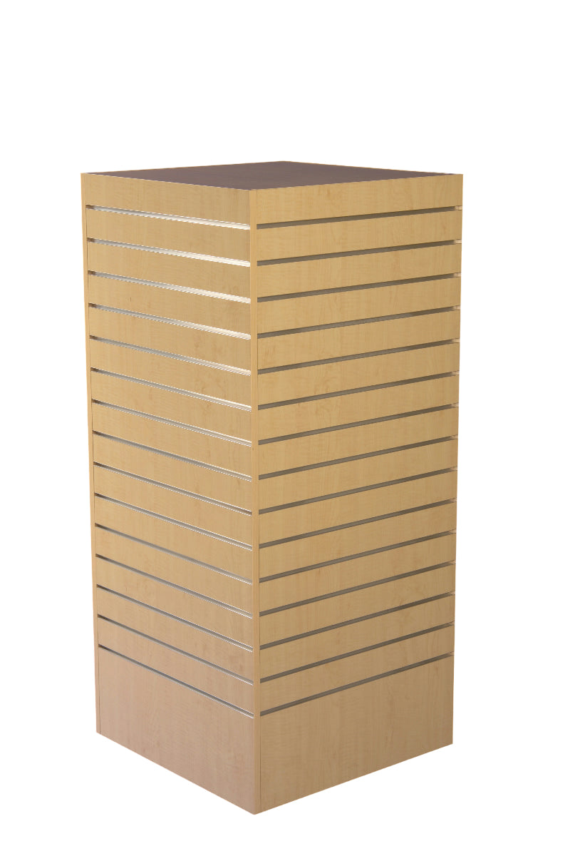 Slat Tower Display Unit - White & Maple