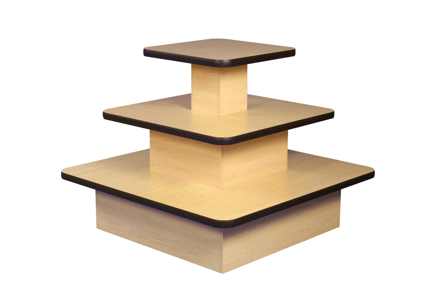 3 Tier Square Table Display Unit - Maple