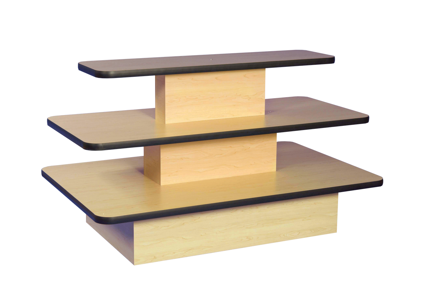 3 Tier Rectangular Table Display Unit - Maple
