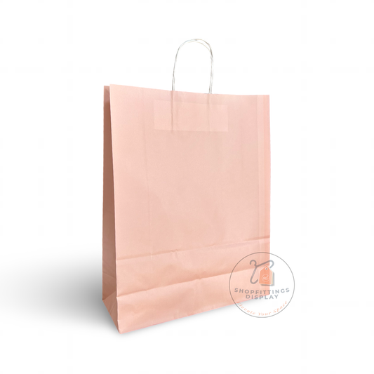 Baby Pink Paper Carrier Bags with Twisted Handles