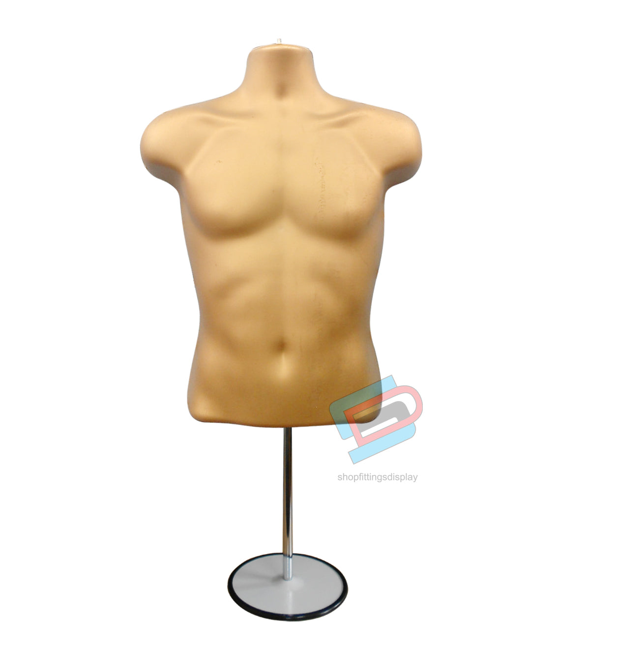 Male Mannequin Display Half Body with Round Stand GOLD (sld3/4)