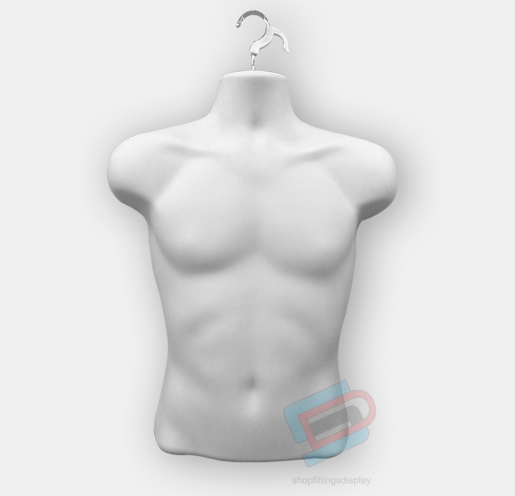 Male White Hanging Mannequin Half Body