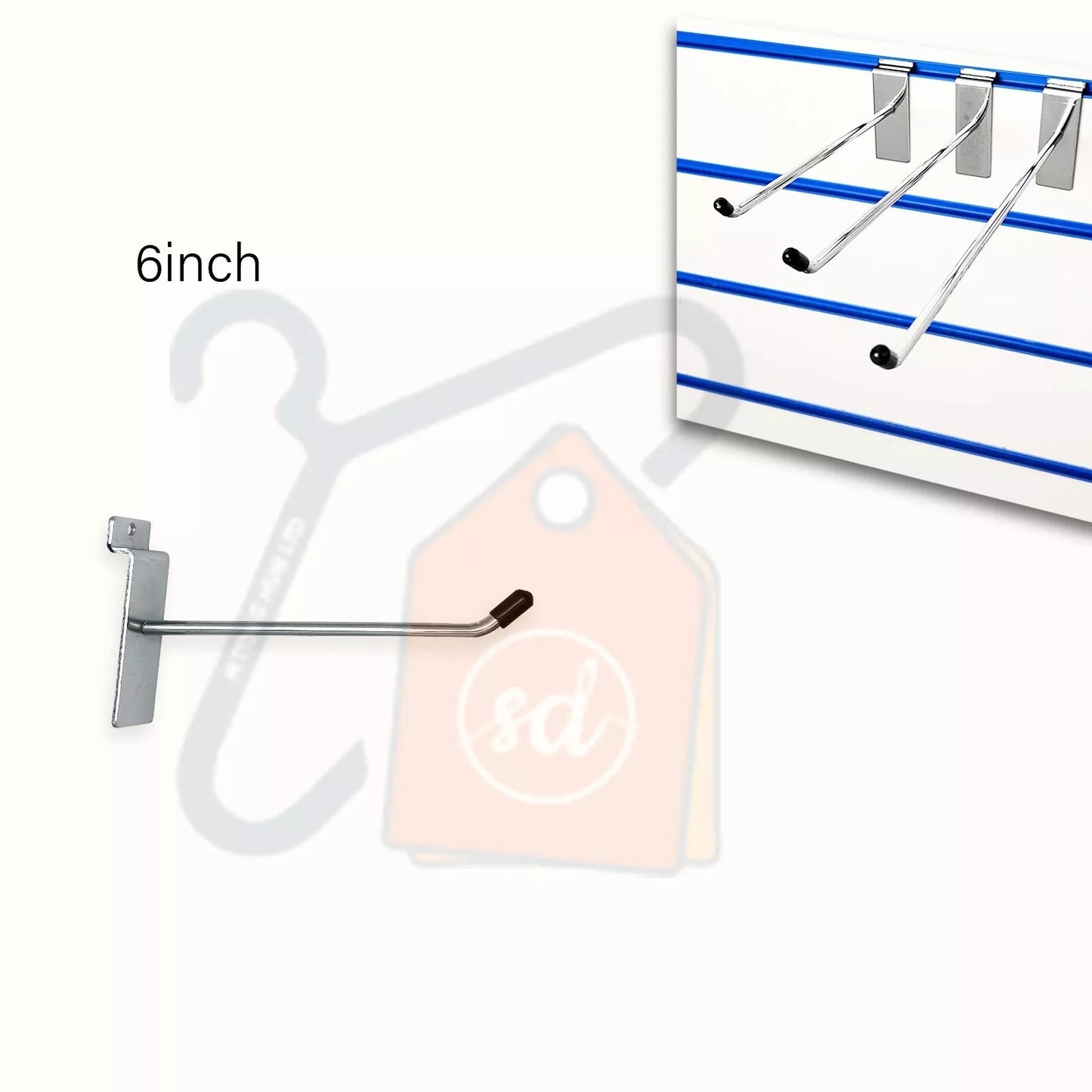 Single Prong Slatwall Hook - 6 Inch