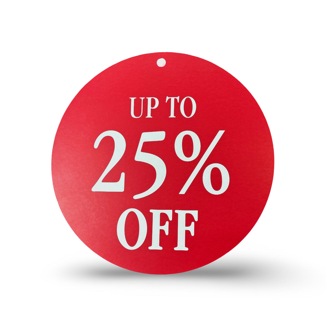 Large Up to 25% Off Hanging Sale Card