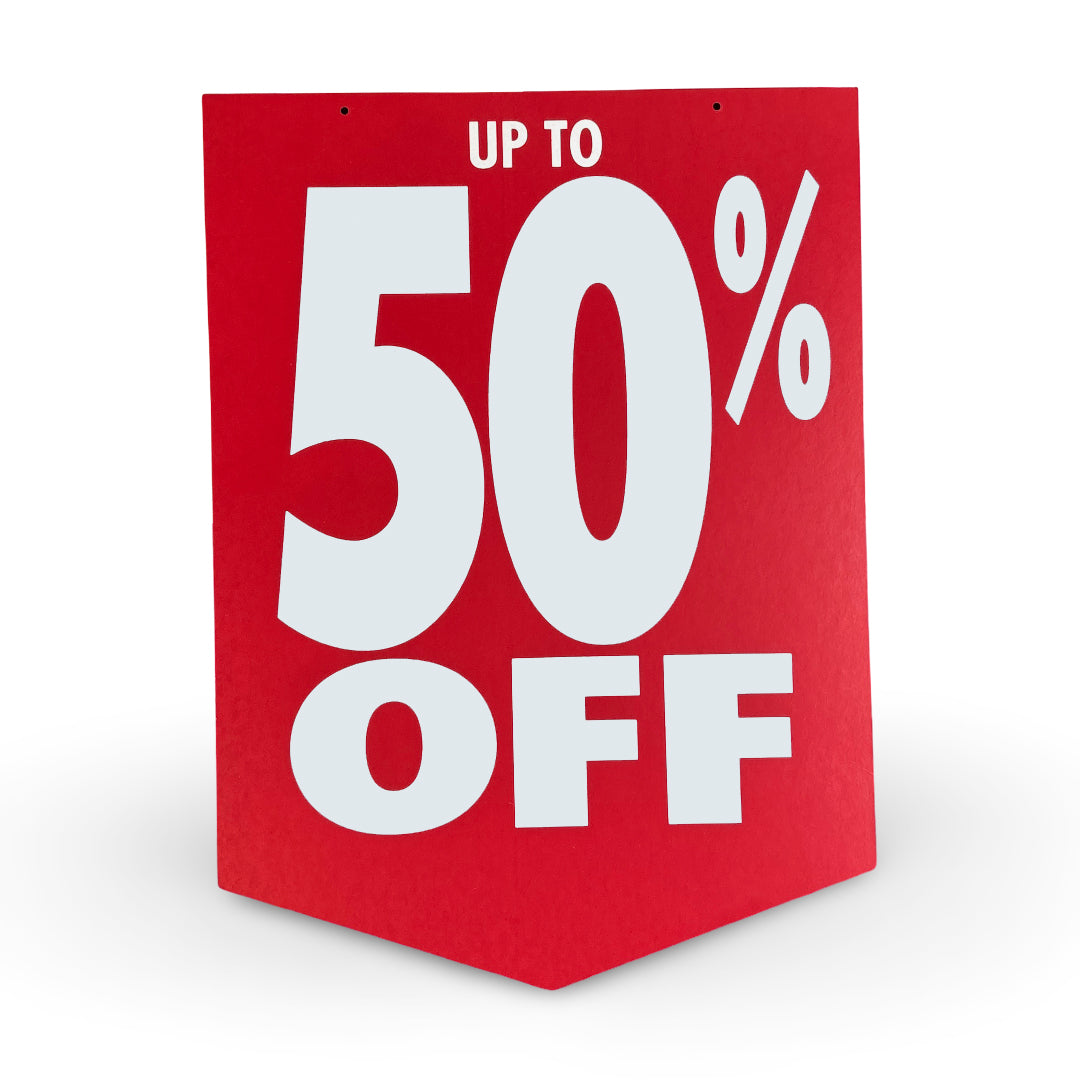Large Hanging Up To 50% Off Card