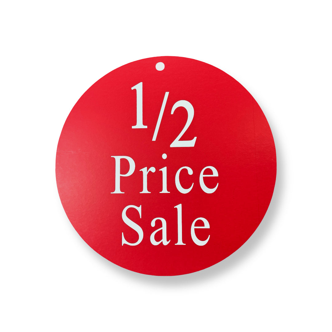 Large 1/2 Price Sale Hanging Sale Card