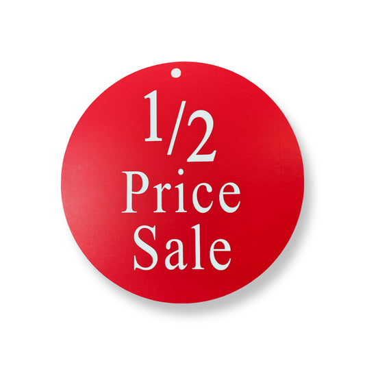 Large 1/2 Price Sale Hanging Sale Card