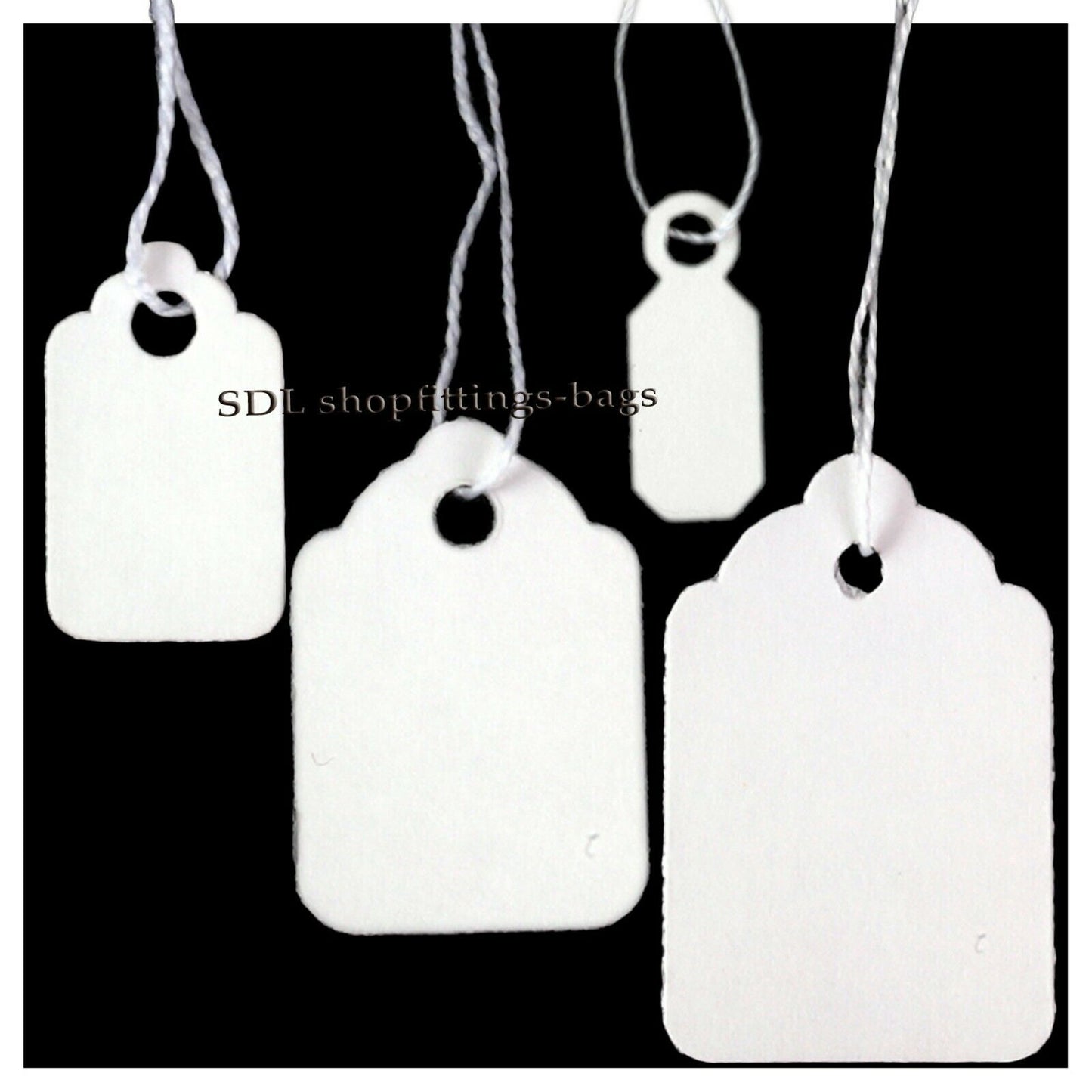 Strung Plain White Tags