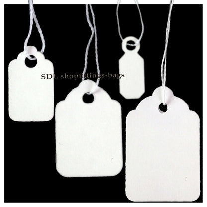 Strung Plain White Tags