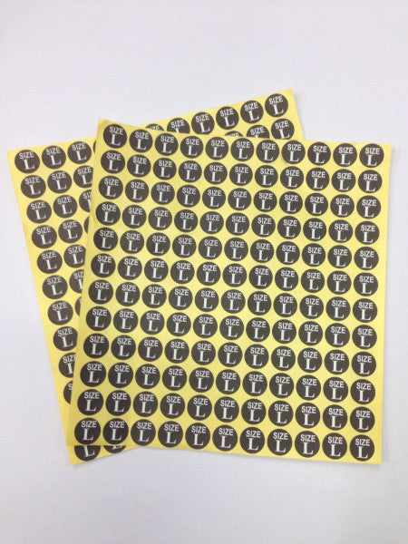Clothes Size Label Stickers - Pack of 2112