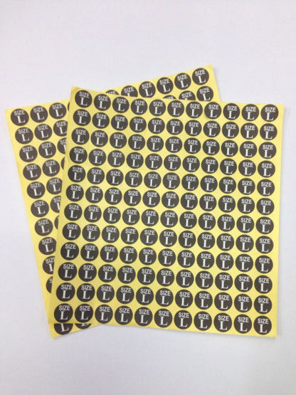 Clothes Size Label Stickers - Pack of 2112