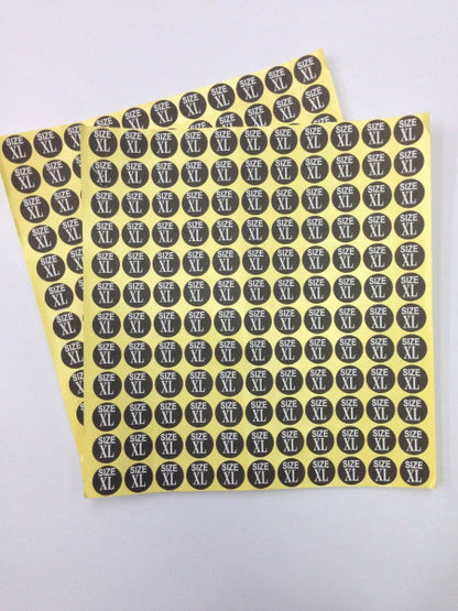 Clothes Size Label Stickers - Pack of 2112