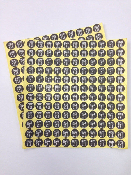 Clothes Size Label Stickers - Pack of 2112