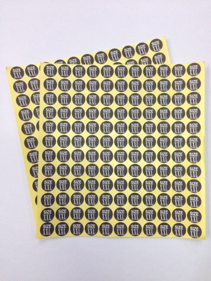 Clothes Size Label Stickers - Pack of 2112