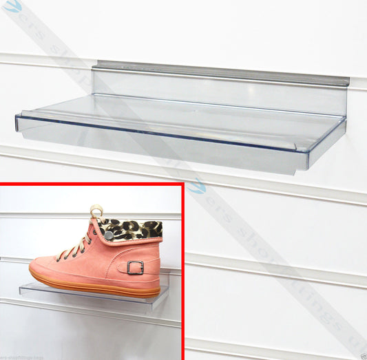 Acrylic Slatwall Shoe Display Stand with Lip