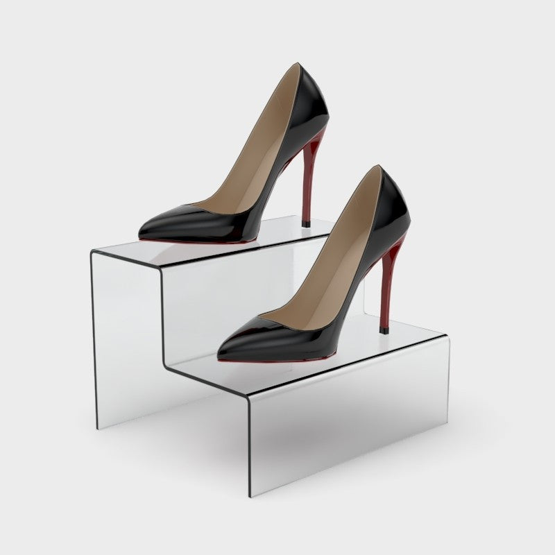 2-Step Acrylic Display Stand | Tiered Product Riser – Shopfittings Display