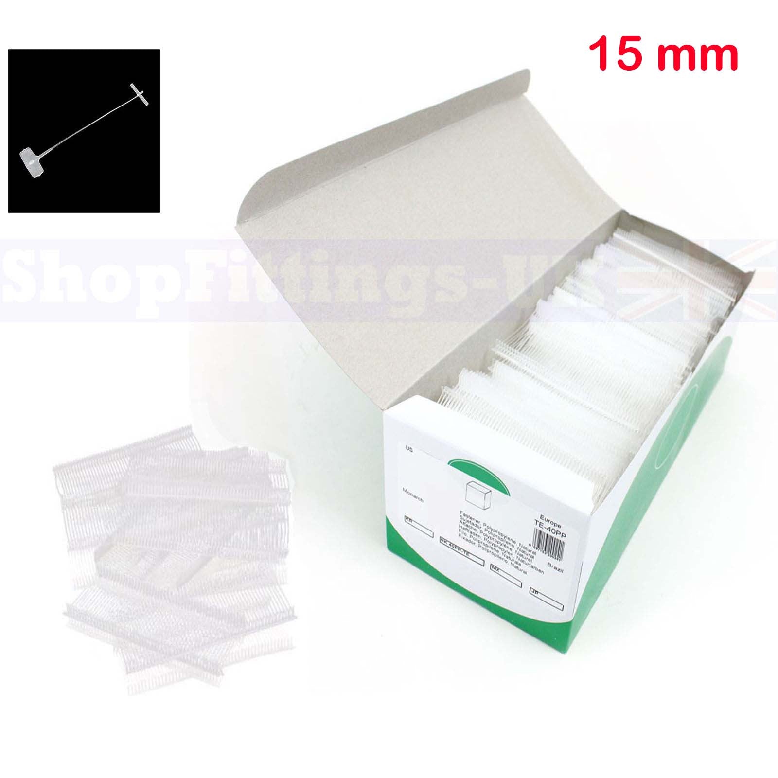 Fastnes Display Kimble Gun Attachments 15mm-65mm | Box of 5000 Tagging Fasteners ...