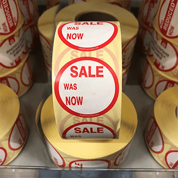 Sale Was Now Round Stickers