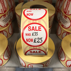 Sale Was Now Round Stickers