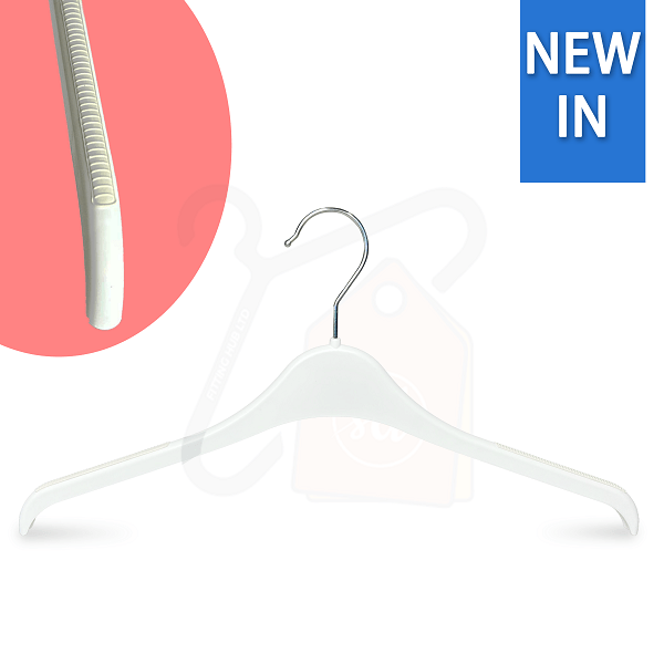 White Slick Adult Plastic Hangers