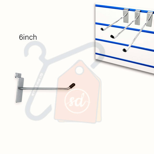 6 Inch Slatwall Chrome Hook