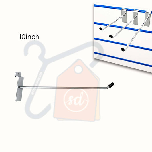 10 Inch Slatwall Chrome Hook