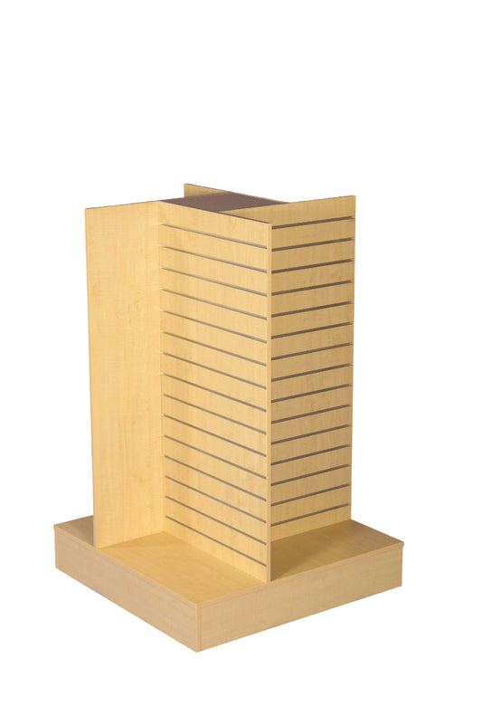 Slat Four Way Display Unit - White & Maple