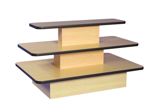 3 Tier Rectangular Table Display Unit - Maple