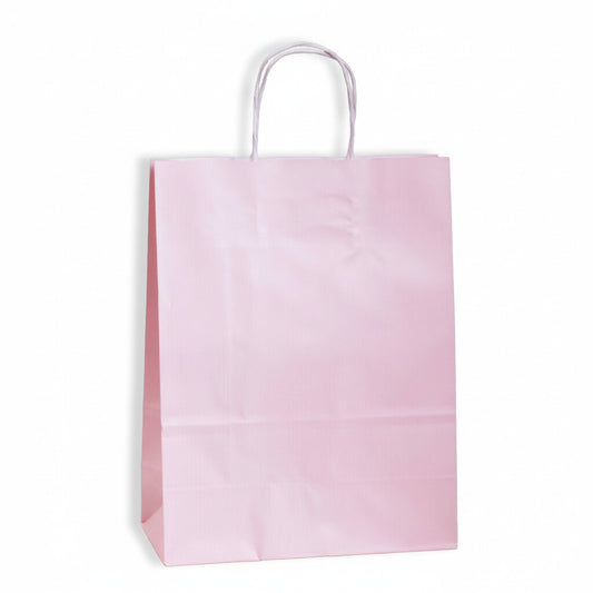 Baby Pink Paper Carrier Bags with Twisted Handles
