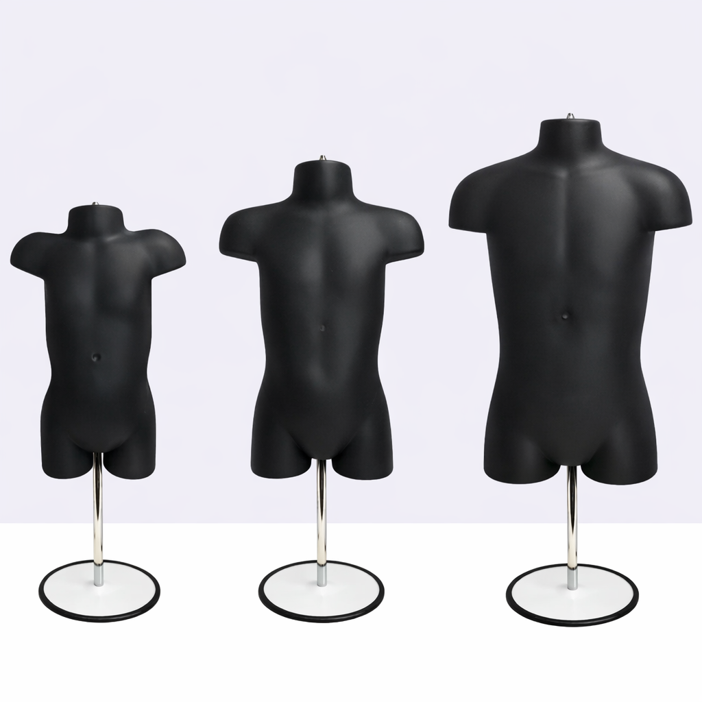 Child Black Freestanding Mannequin with Stand
