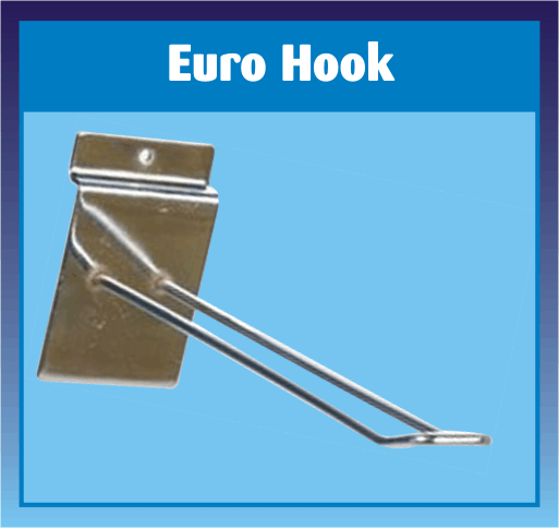 Slatwall Euro Double Hook - 6 Inch