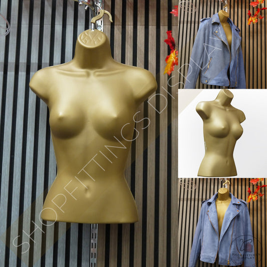 Female Gold Hanging Mannequin Half Body