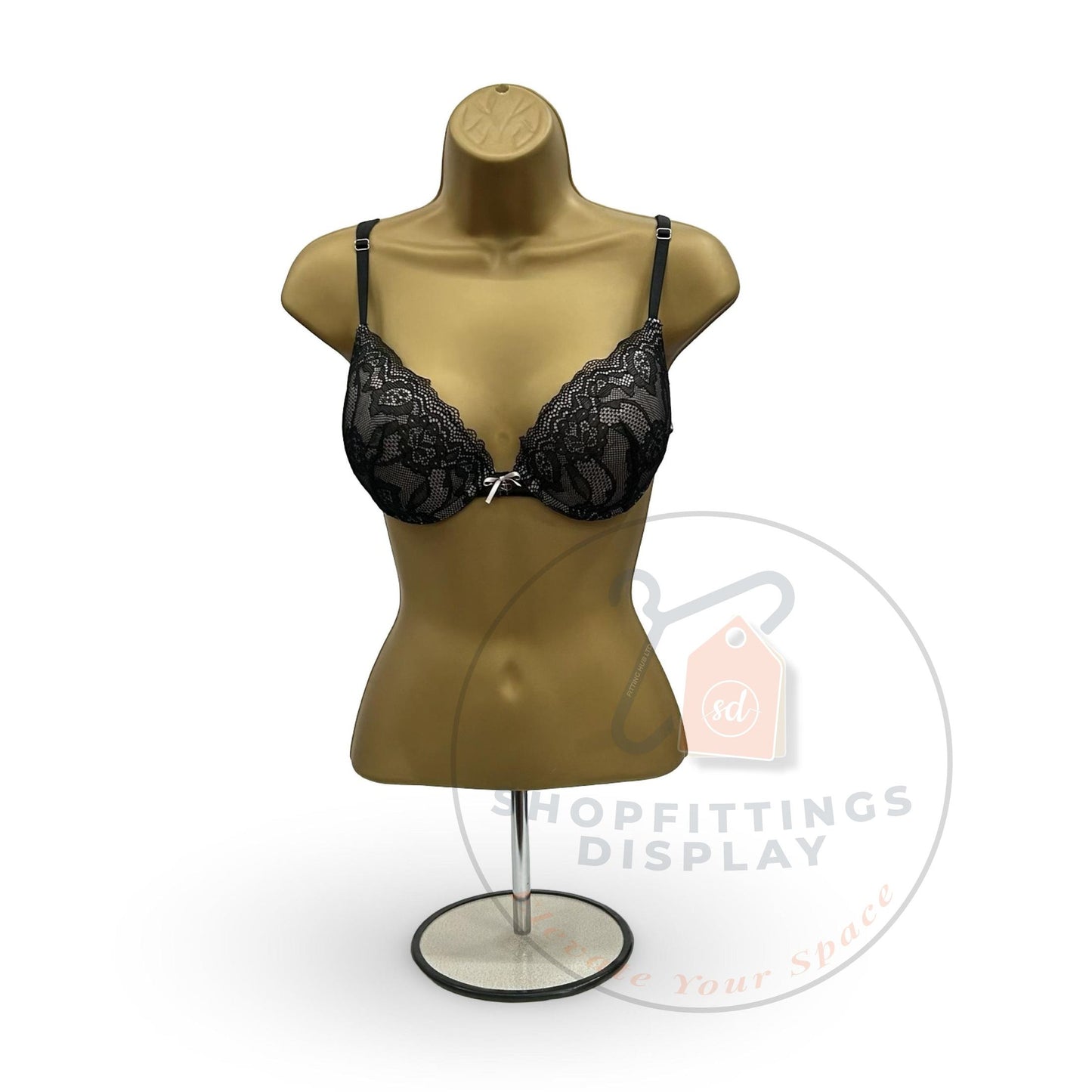 Female Gold Hanging Mannequin Half Body with Stand