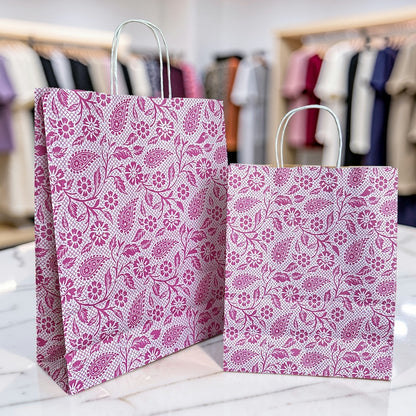Heena Pink Paper Twisted Handle Carrier Bag