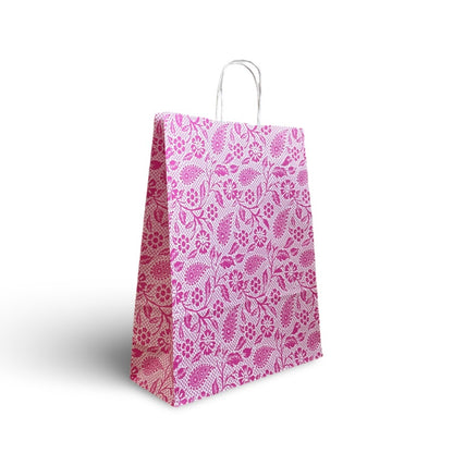 Heena Pink Paper Twisted Handle Carrier Bag