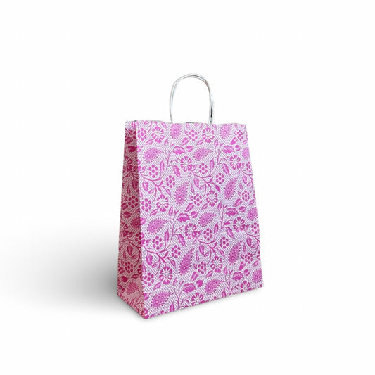 Heena Pink Paper Twisted Handle Carrier Bag