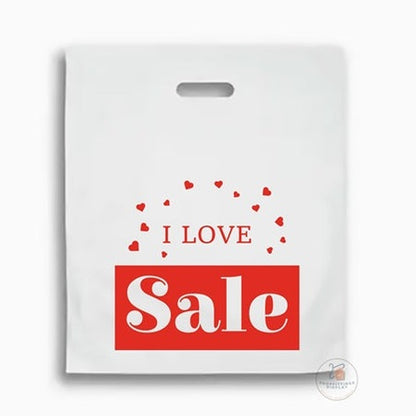 I Love Sale Printed Plastic Carrier Bags