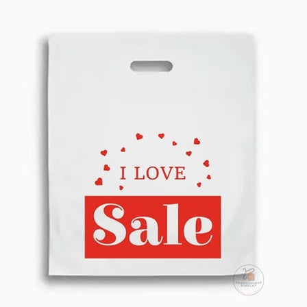 I Love Sale Printed Plastic Carrier Bags
