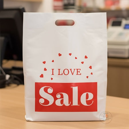 I Love Sale Printed Plastic Carrier Bags