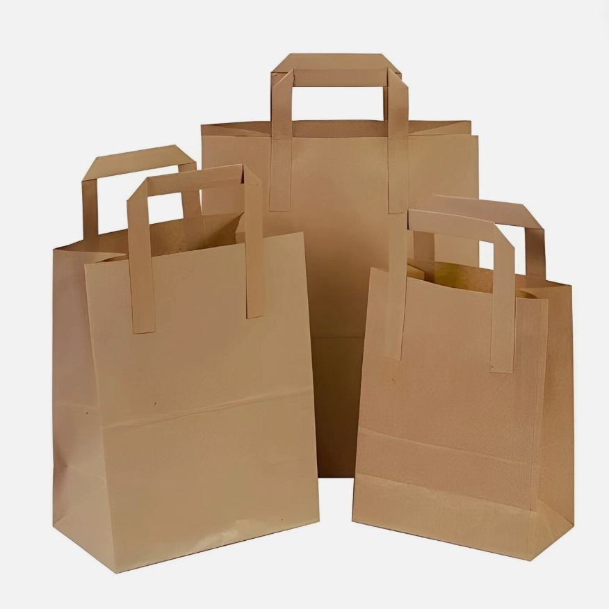 SOS Kraft Paper Bag with Flat Handles