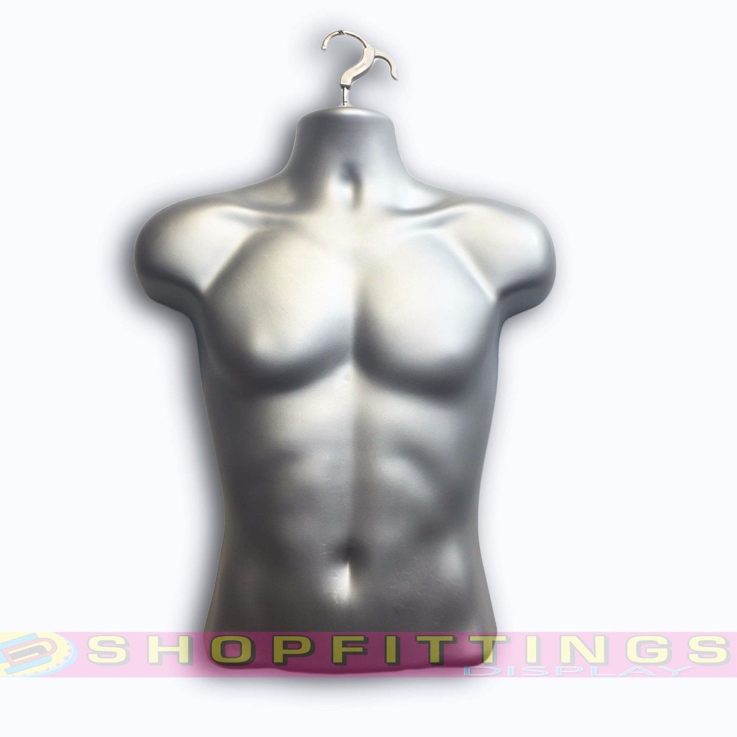 Male Silver Hanging Mannequin Half Body