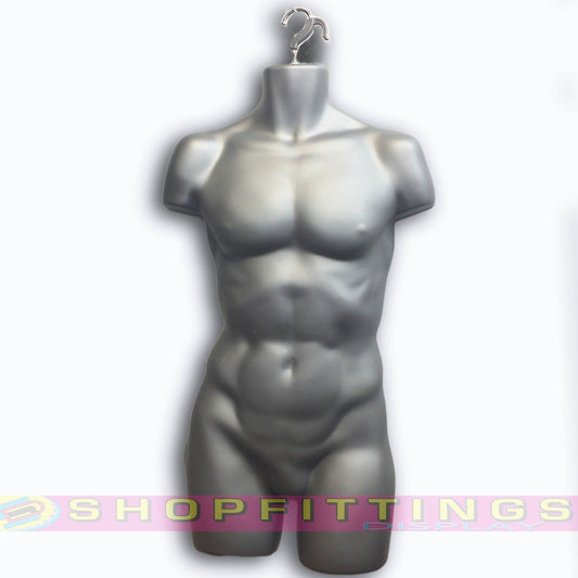 Male Silver Hanging Mannequin Full Body
