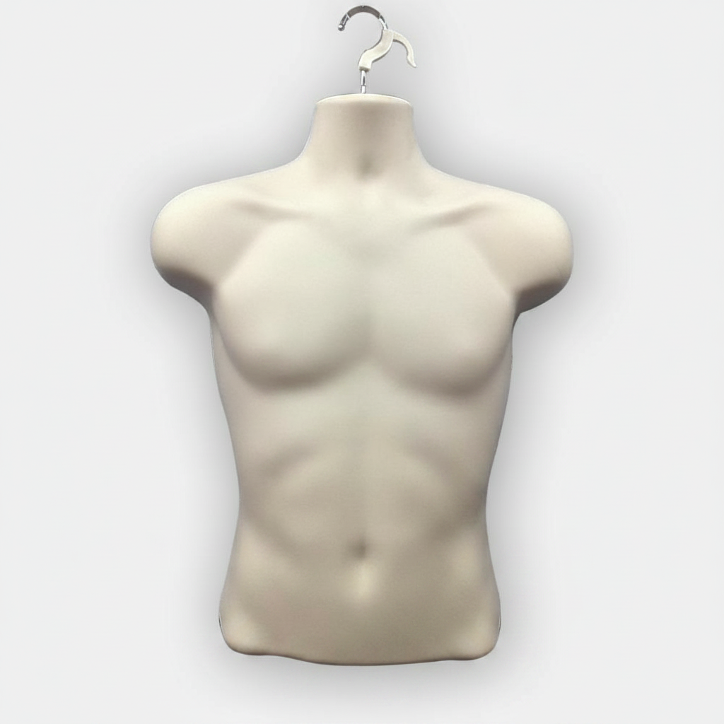 2x Male Skin Mannequin with Hook - 1x Mannequin with Stand