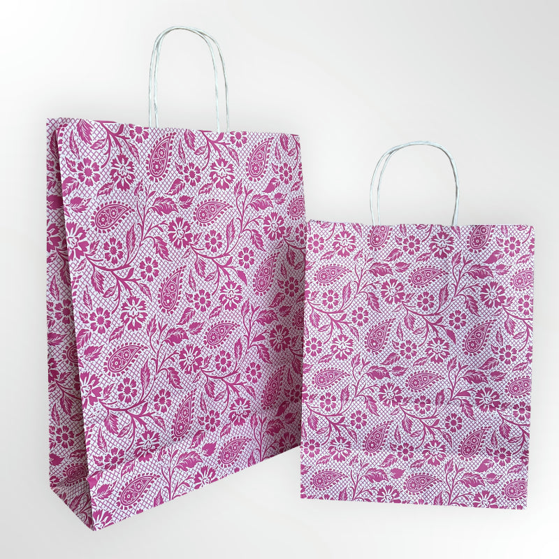 Heena Pink Paper Twisted Handle Carrier Bag