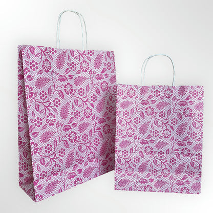 Heena Pink Paper Twisted Handle Carrier Bag