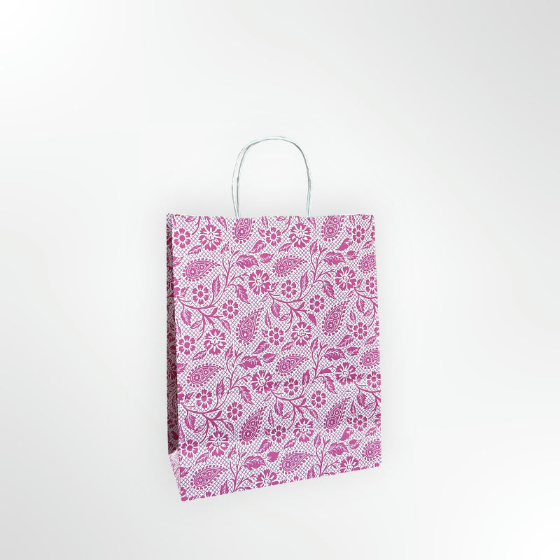 Heena Pink Paper Twisted Handle Carrier Bag