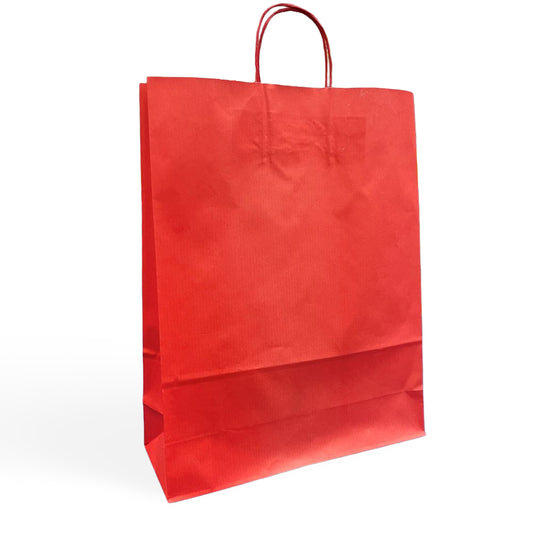 Red Paper Carrier Bags with Twisted Handles